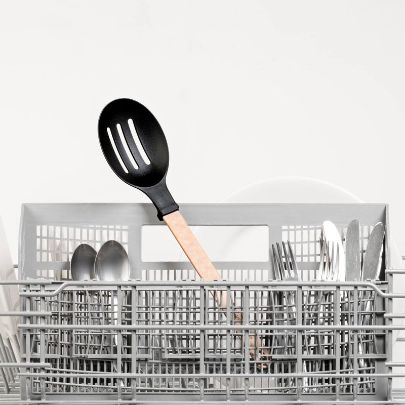 Epicurean Cutting Surfaces Gourmet Series Kitchen Utensil  Slotted Spoon  Natural+Black - Image 3